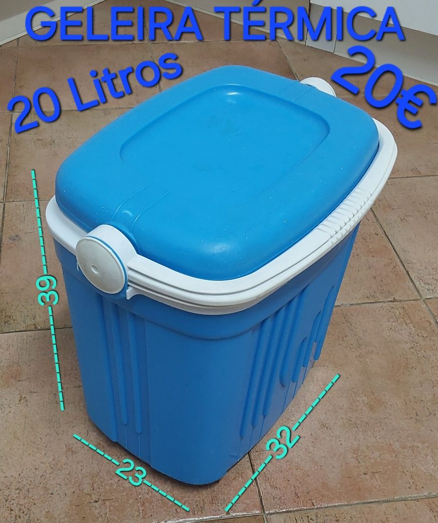 GELEIRA TÉRMICA 20 Lt. COMO NOVA.Campismo,Trabalho,Cozinha,Praia.Pesca