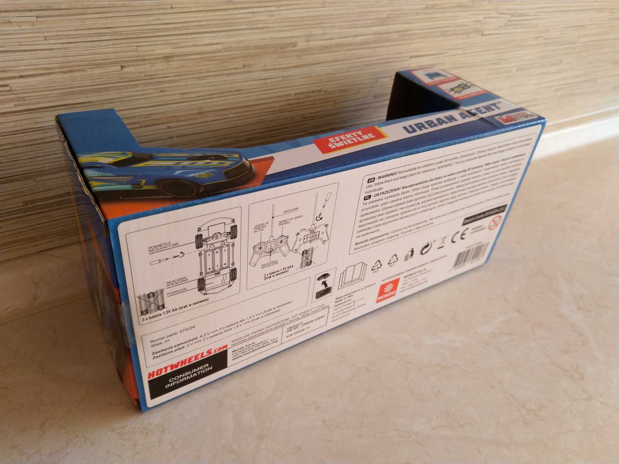 NOWY Samochód Zdalnie Sterowany Na Pilota 1:24 Hot Wheels +Pilot MONDO