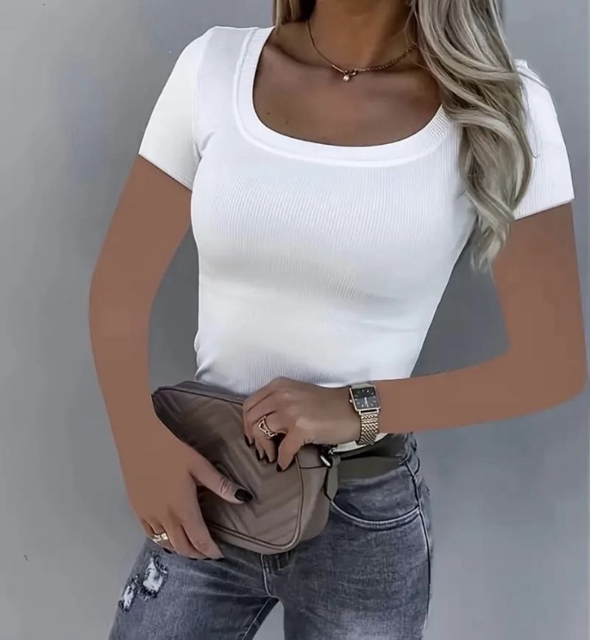 T-shirt bawełniany prążek