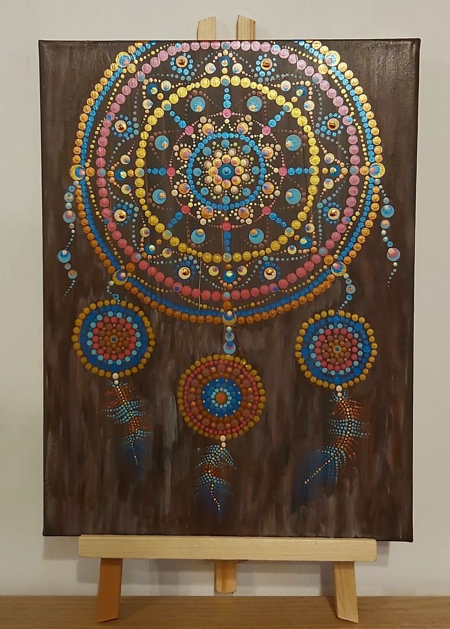 ŁAPACZ   SNÓW  - ręcznie malowana mandala obraz