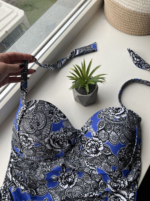 Батал суцільний купальник спільний злитний зі спідницею утяжкою