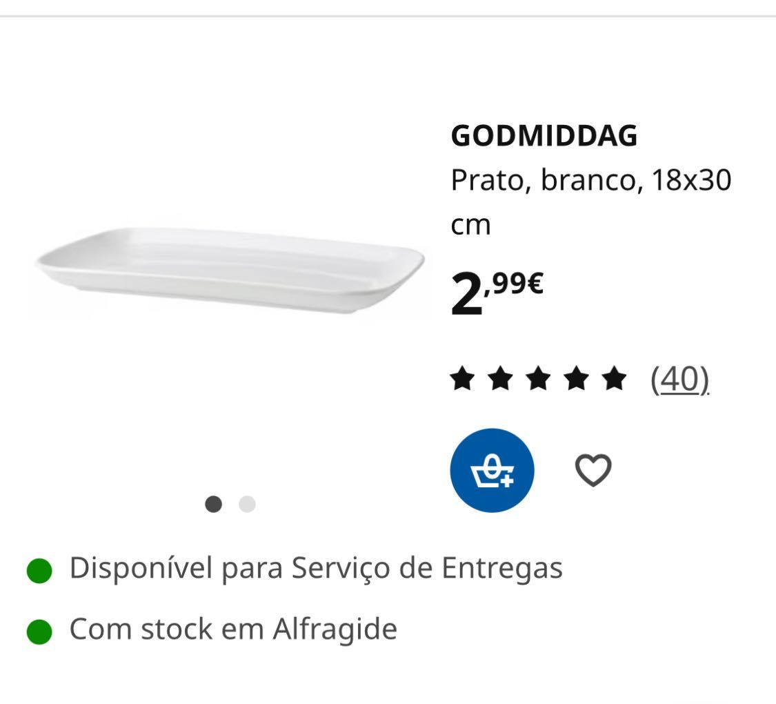 Prato branco Ikea