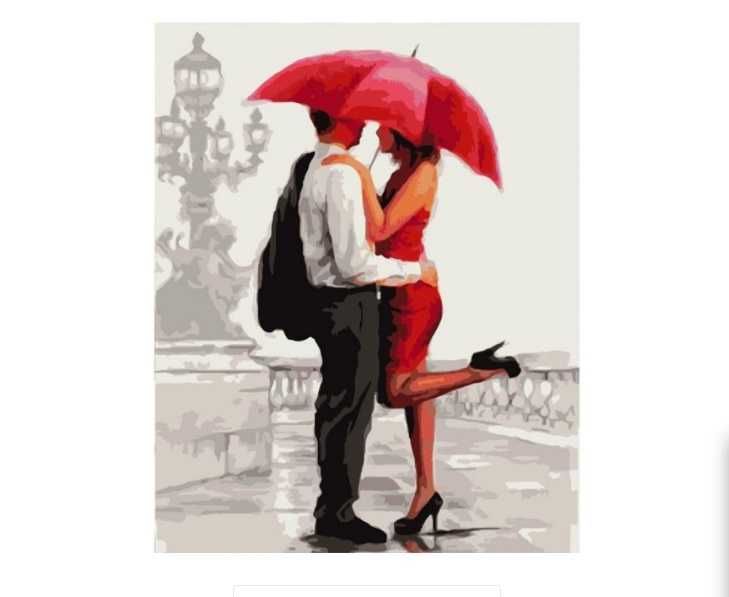 Картина декоративное панно Двое под зонтом Влюбленные