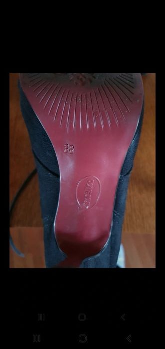 Buty botki zamszowe czarne na szpilce