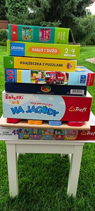 9 pozycji dla dziecka 3+ gry układanki puzzle książeczka