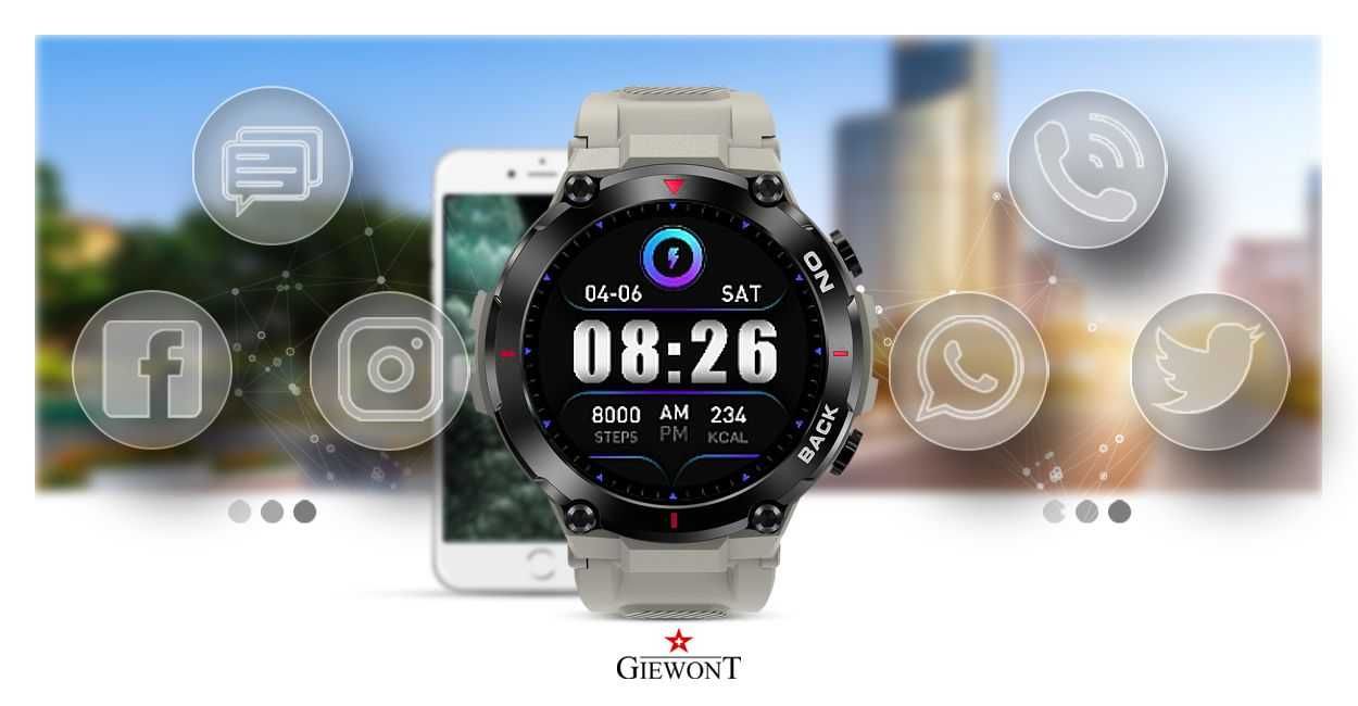 Smartwatch Giewont Pionier GPS GW460-3 - Light Stone GPS