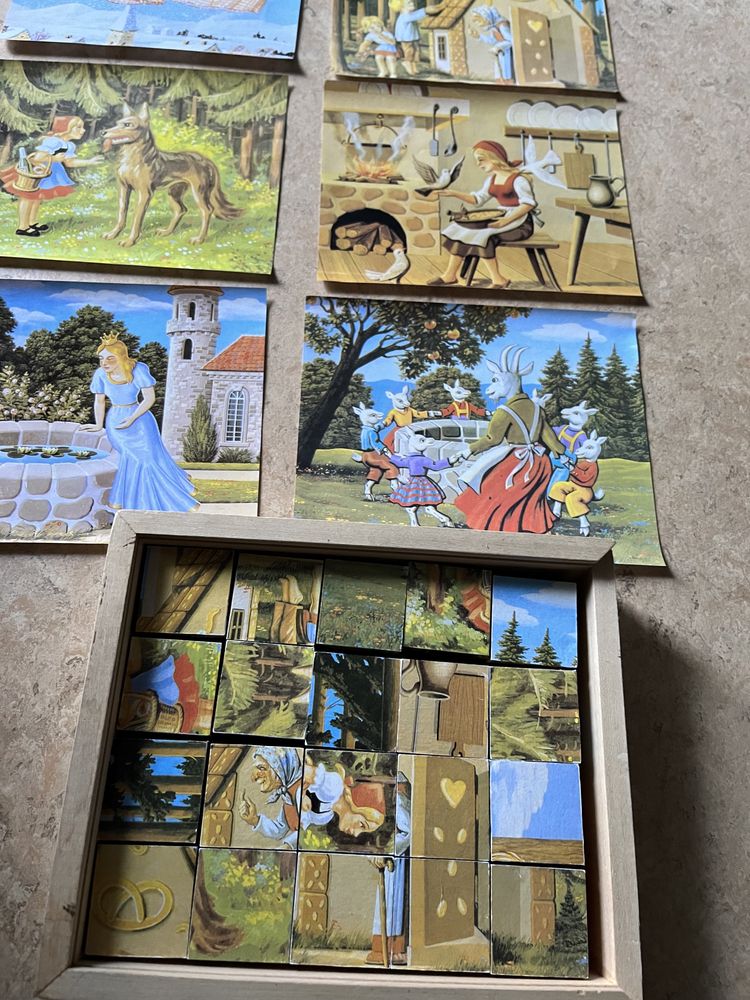 Drewniane puzzle, 6 obrazków, 20 sztuk