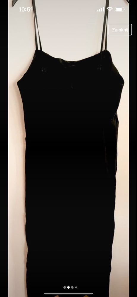 Sukienka czarna na ramiączkach Zara XL Nowa z metka
