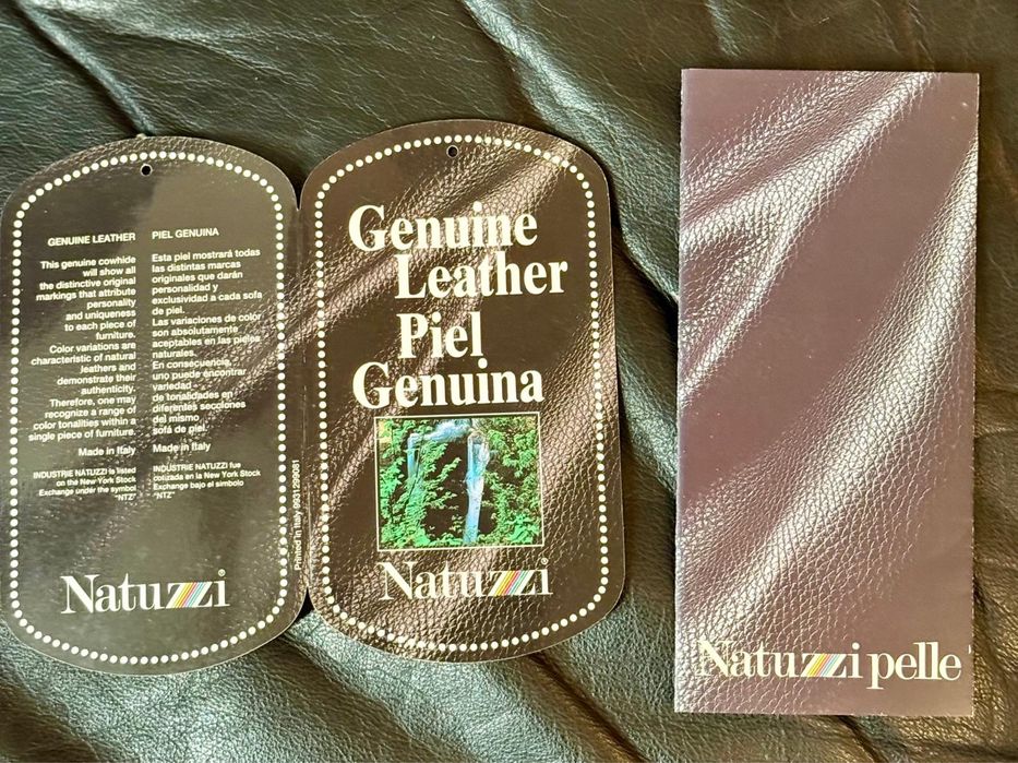 2 Sofás Natuzzi em pele genuína – Conjunto