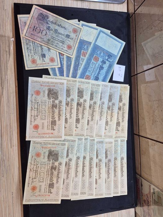 Starocie banknoty marki Niemcy 5 zestawów