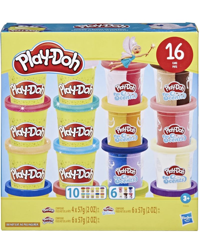 Ігровий набір Плей До. Тісто Play-doh з блискітками та запахом 16шт.