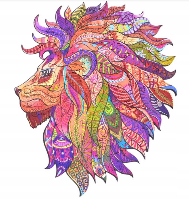 Puzzle DREWNIANE dla dorosłych PREZENT LEW A3