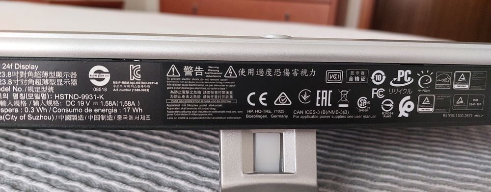 Monitor HP 24" modelo 24f