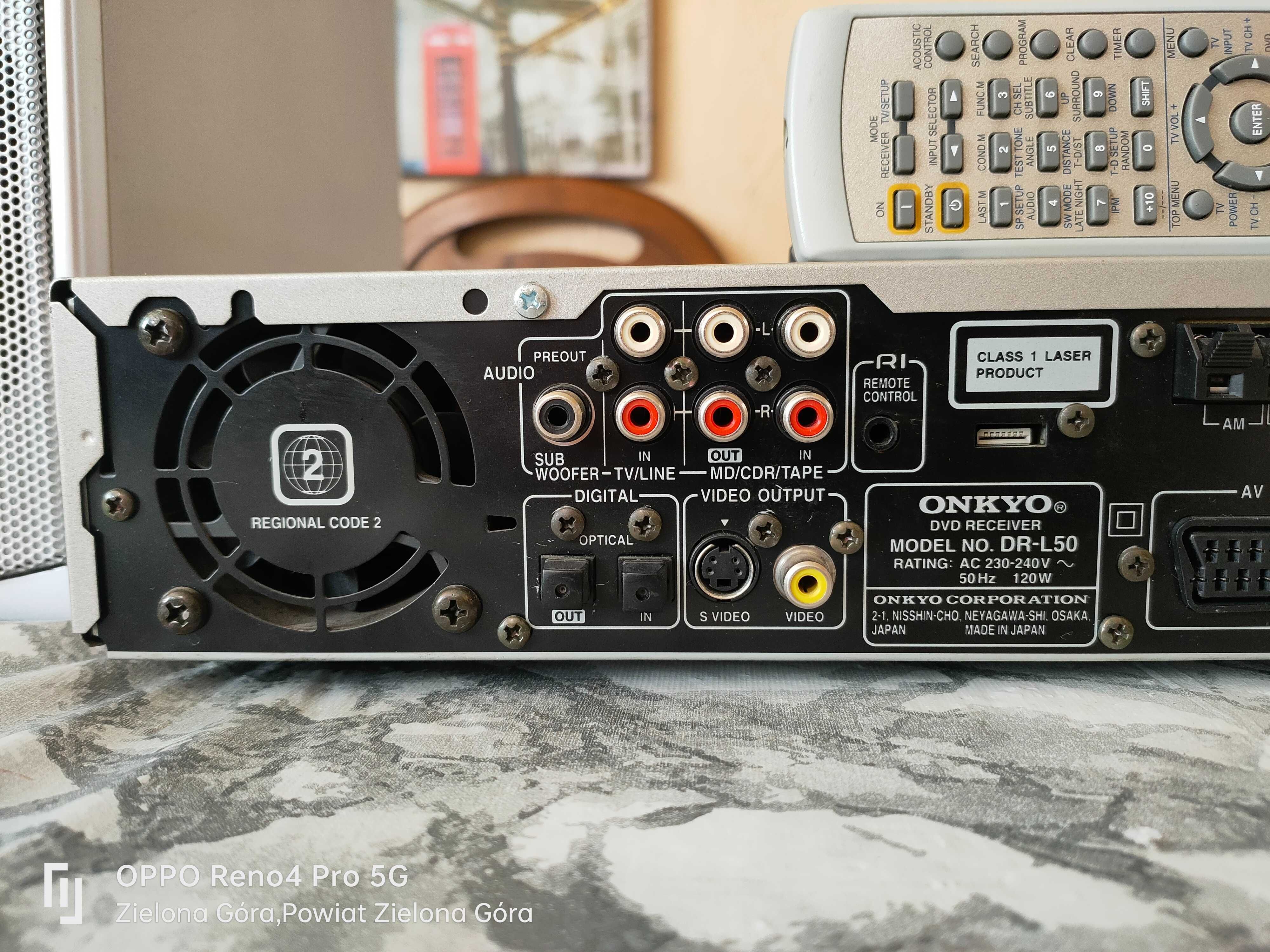 ONKYO DR-L50 100% Sprawny Hi-Fi Amplituner z DVD Made in Japan Pilot
