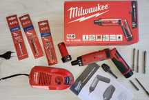 Wkrętarka Milwaukee M4 + 2 aku + ładowarka + wiertła AEG + Wolfcraft