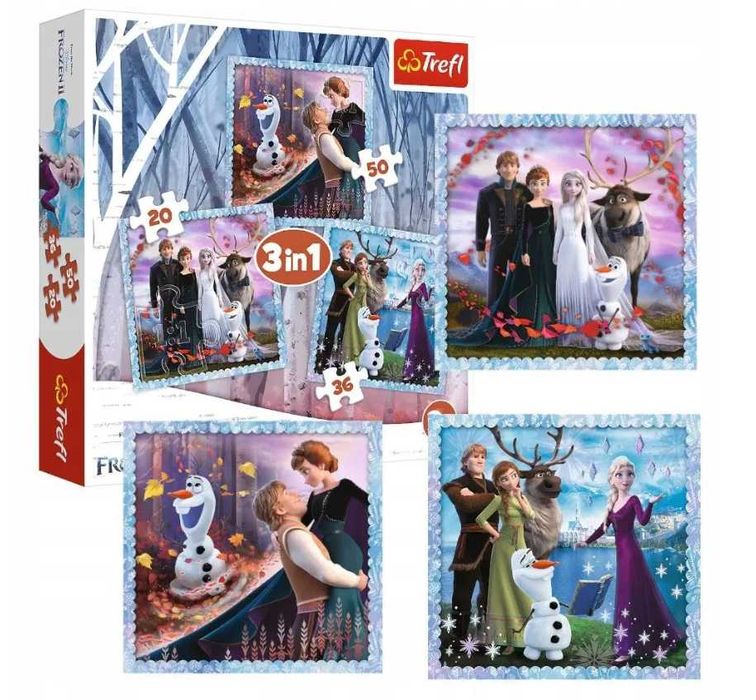 PUZZLE 3W1 KRAINA LODU Magiczna Opowieść TREFL - używana stan b. dobry