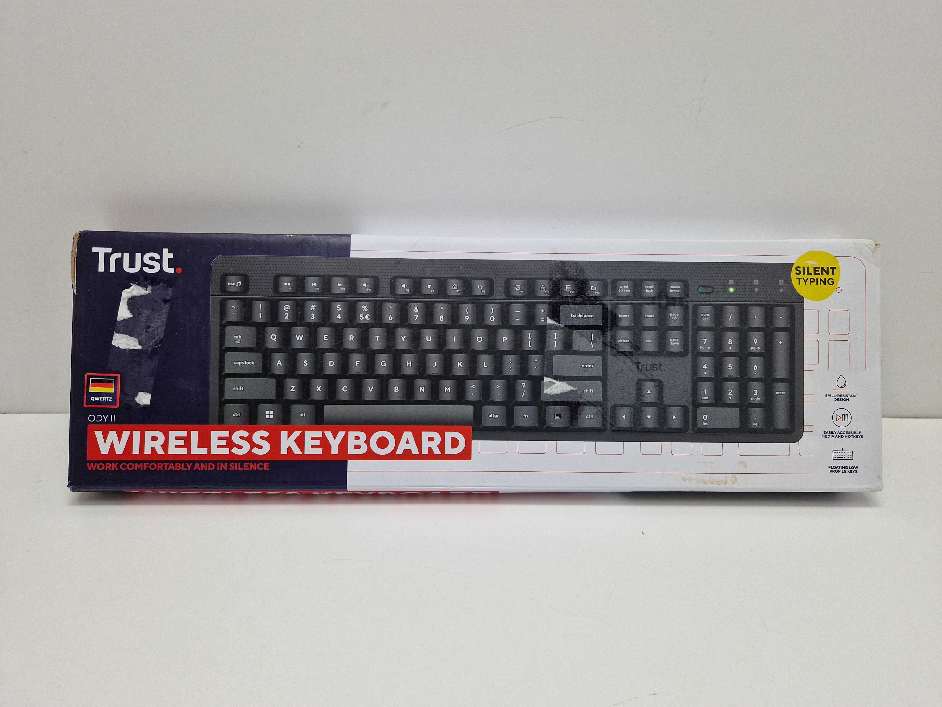 Klawiatura cicha Trust Ody II Silent wireless QWERTZ