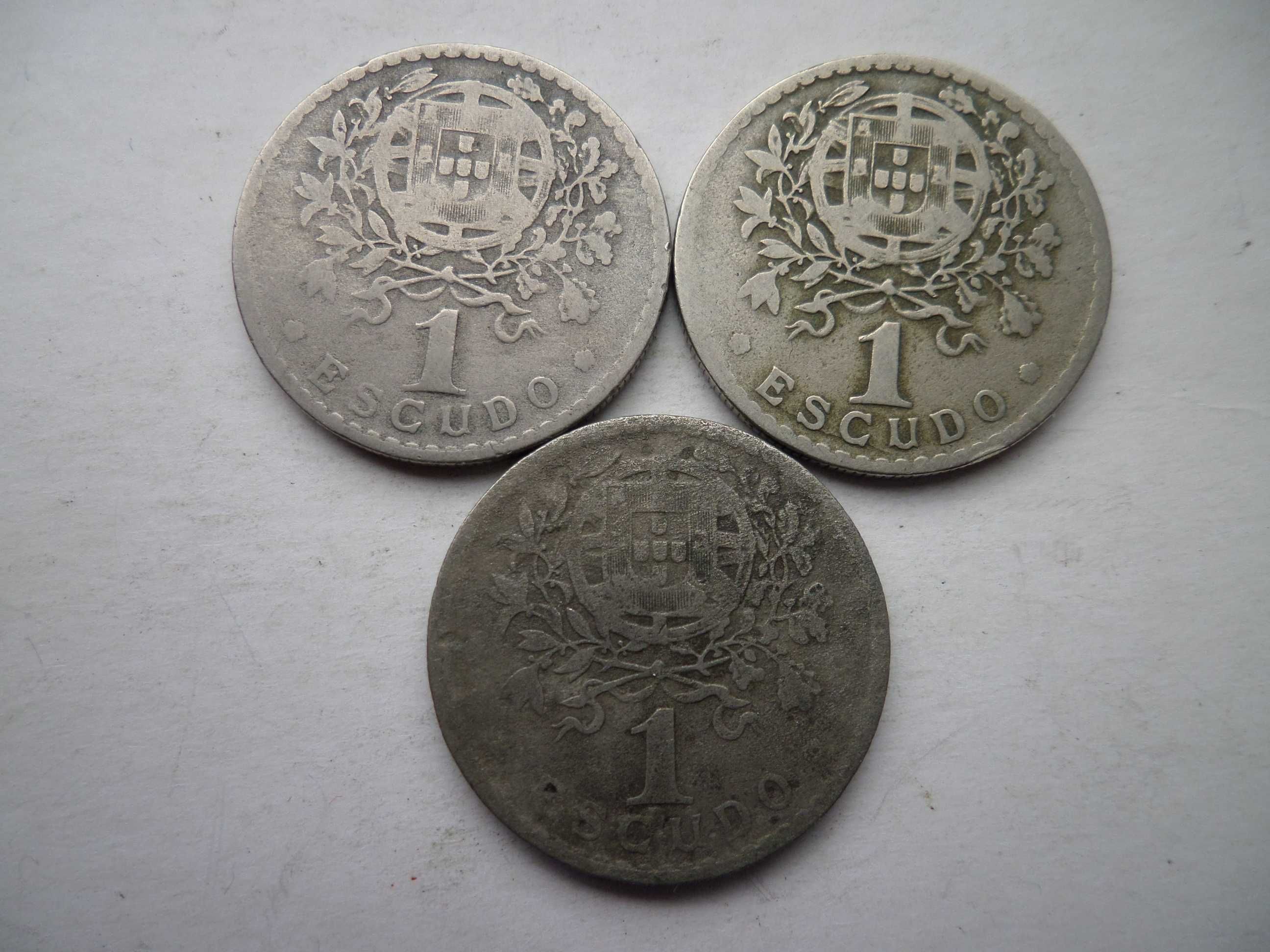 Lote 3 moedas da Republica Portuguesa  : 1 Escudo 1939