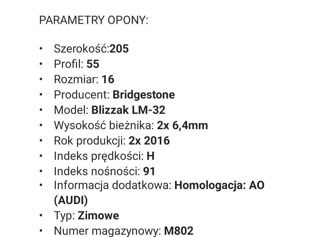 Sprzedam opony zimowe 205/55-16