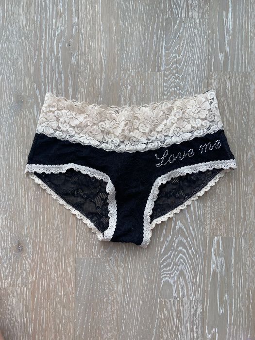 Kappahl majtki koronkowe czarne z cyrkoniami xs s