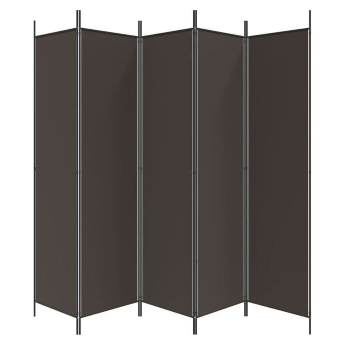 Parawan 5-panelowy Vidaxl, Brązowy, 250x200 cm