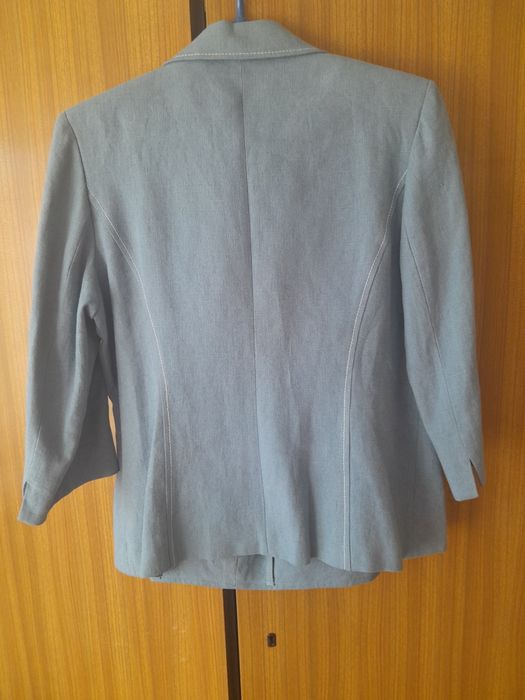 Zhivago lniany komplet zestaw spodnie marynarka 40 42 next jesień h&m