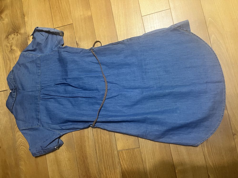 Sukienka jeans - piękna i lekka - cieńszy jeans na 8-9 lat