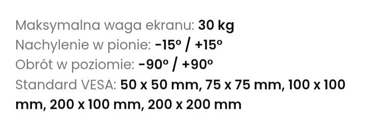 Uchwyt ścienny do telewizora