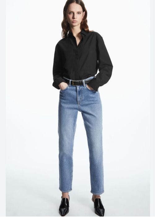 COS Straight-Leg Slim-Fit джинси сині