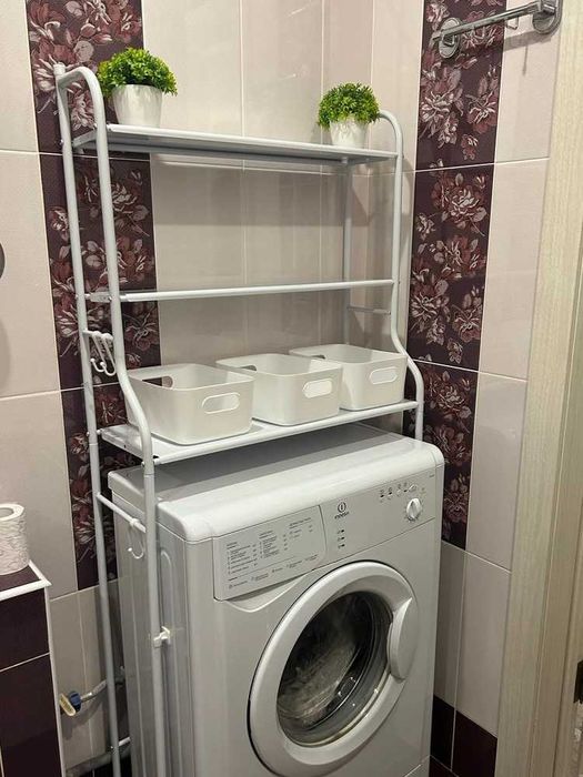 Полиця у ванну 66х156 см - металева стійка для пральної машинки стелаж