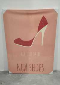 Plakat vintage w ramce All you need is new shoes