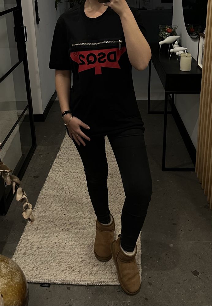 Czarna koszulka męska dsquared2