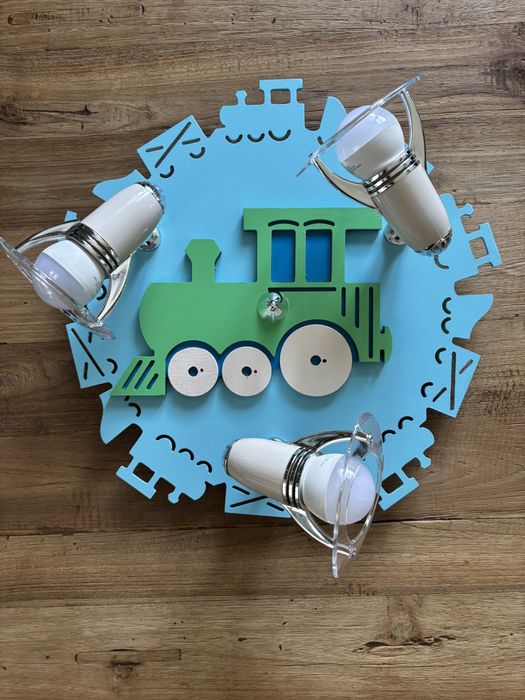 Lampa sufitowa plafon dziecięcy pociąg ciuchcia do pokoju dziecięcego