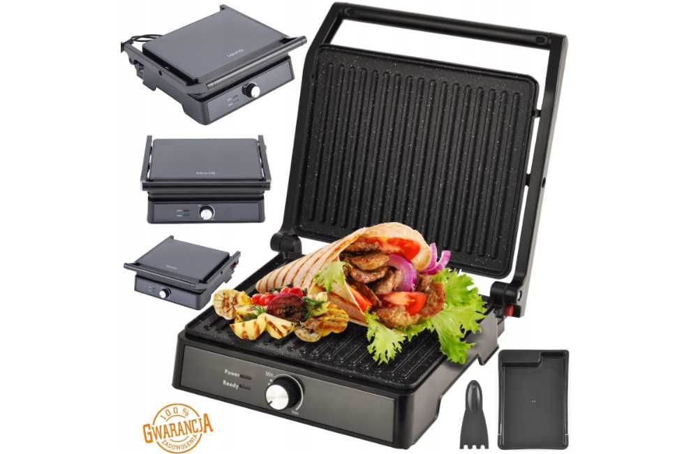 Grill elektryczny opiekacz kontaktowy stołowy rozkładany Panini 2200W