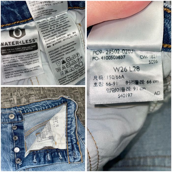 Джинси Levi’s 501 S Skinny W26 L28