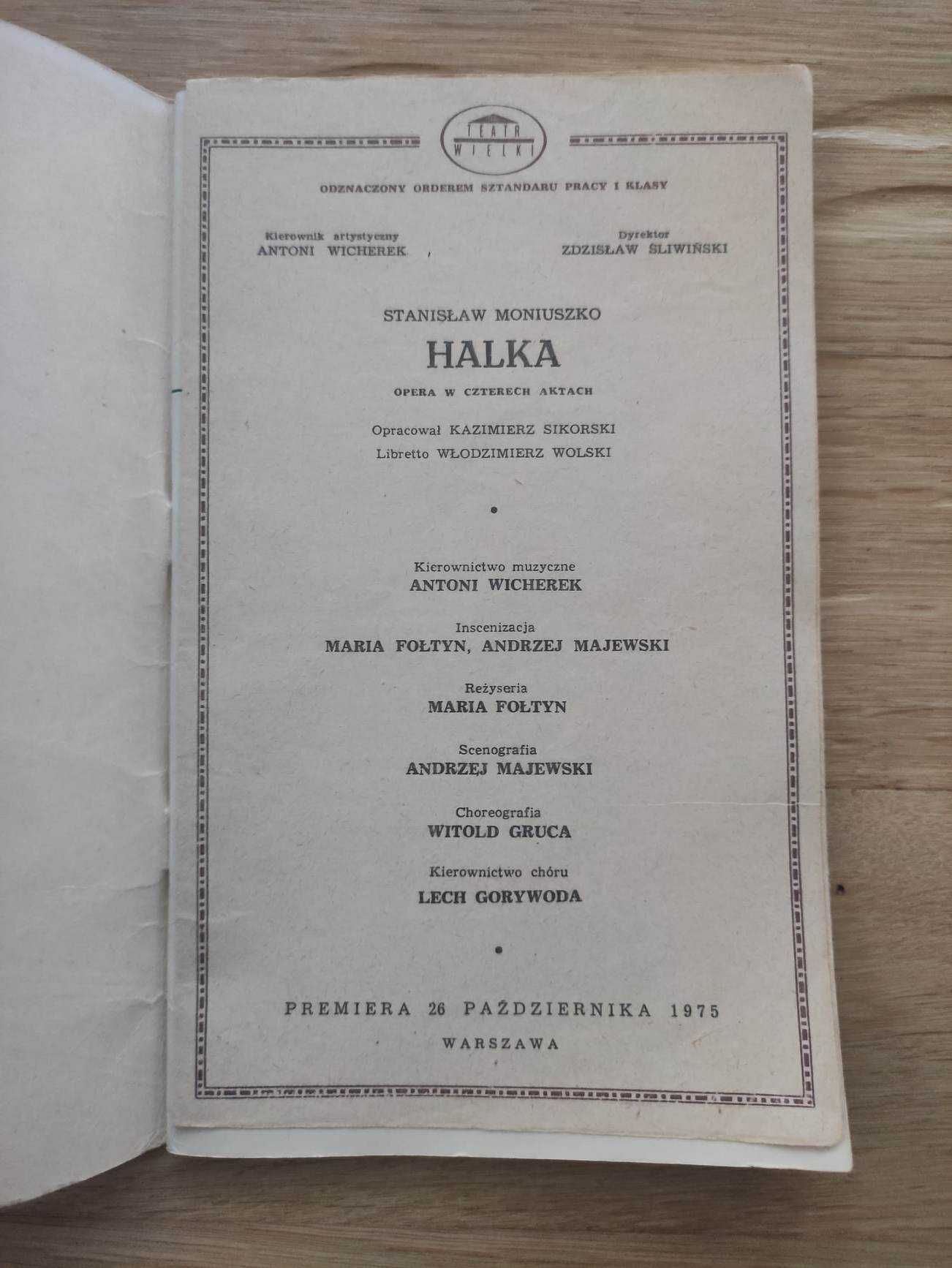 Informator Teatr Wielki - Halka -1975