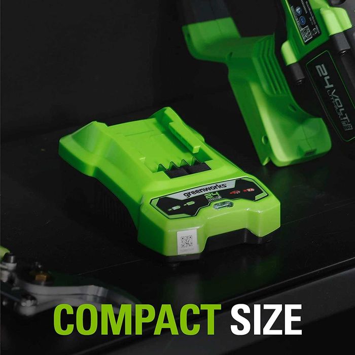 Carregador de Baterias Greenworks  G24C (Li-Ion 24 V 48 W) NOVO