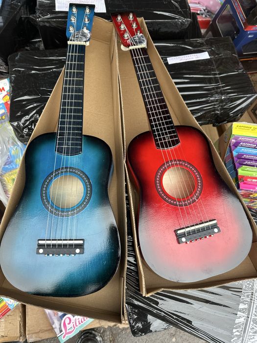 Гітара з медіаторм дерев’яна . Дитяча дерев’яна гітара