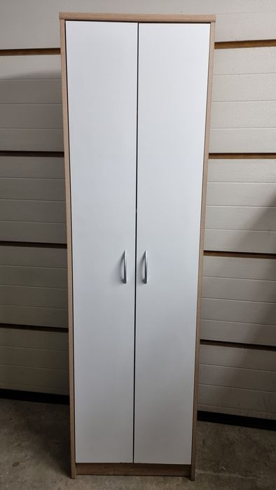 Regał Zamykany Szafka Biały Drewno