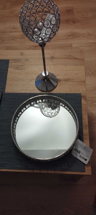Taca lustrzana plus świecznik nowe