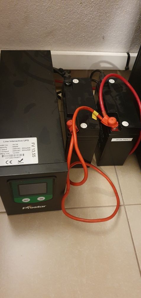 Inverter prostar sinus 600Wat 2x aku 18Ah UPS do CO, TV PC, bramy