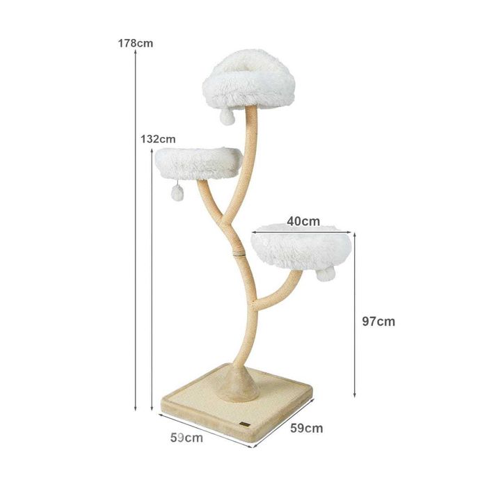 Drapak dla kota wysokość 178 cm, kolor beżowy