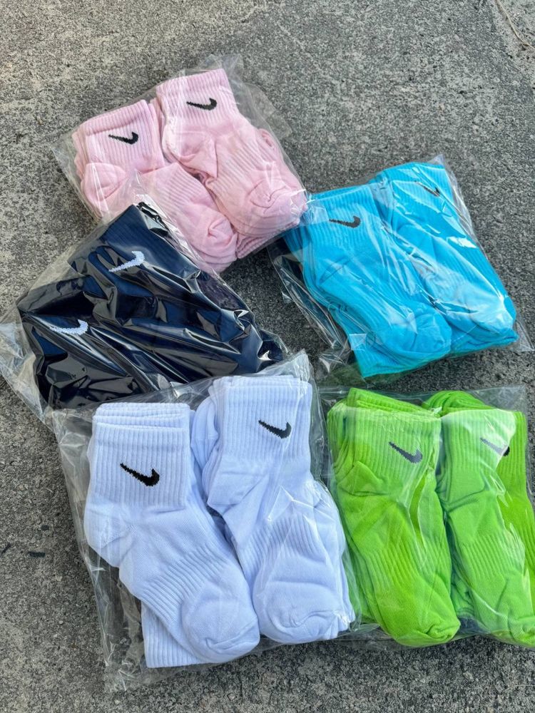 Якісні шкарпетки з резинкою найк nike pink білі чорні рожеві розові