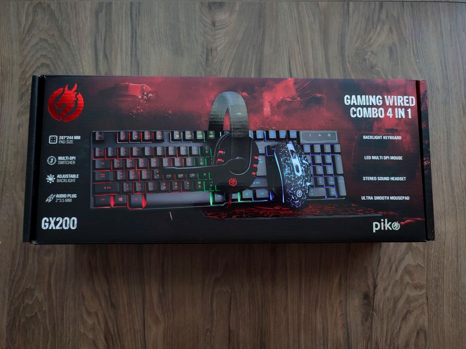 Ігровий комплект клавіатура, мишка, навушники та килимок Piko