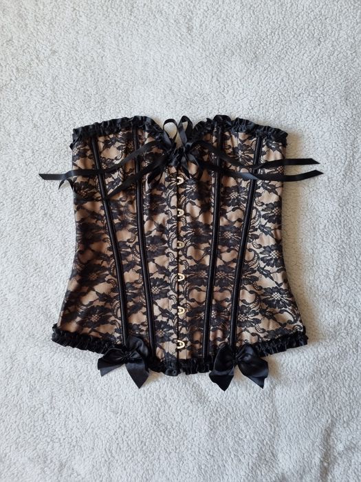 Gorset damski czarny złoty