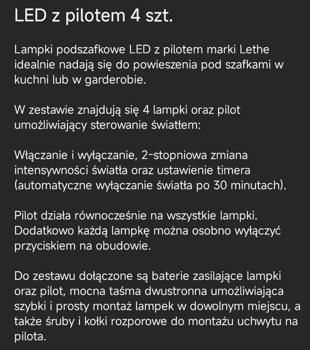 Lampki podszafkowe LED