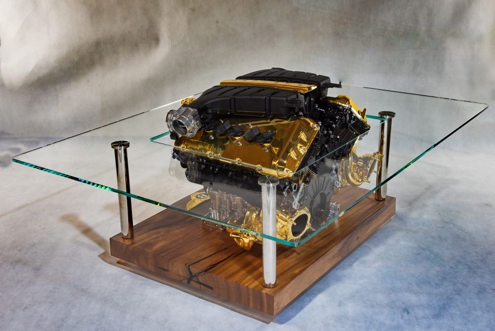 Stolik z silnika W12 Bentley Continental GT Stolik kawowy