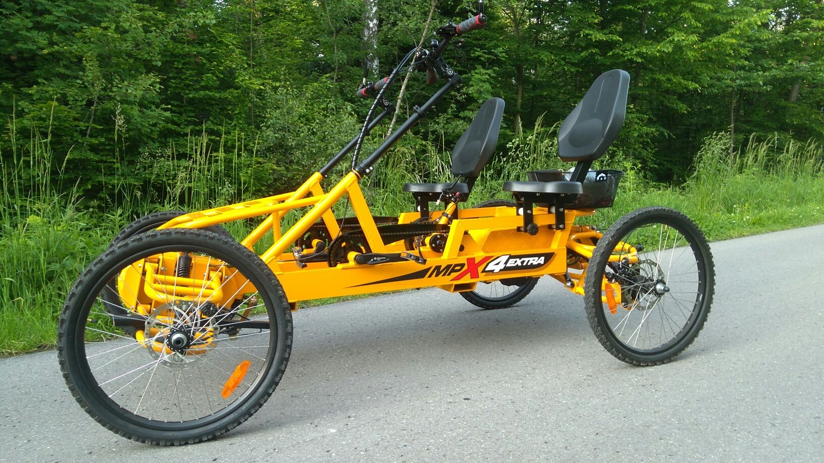 MPX4-dwuosobowy rower hybrydowy, czterokołowy wspomagany elektrycznie