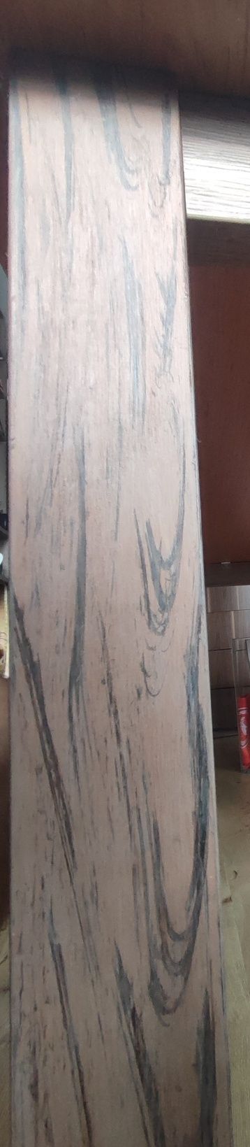 Stół 161x73x77 z płyty dąb San Marino ciemny z drewnianymi nogami