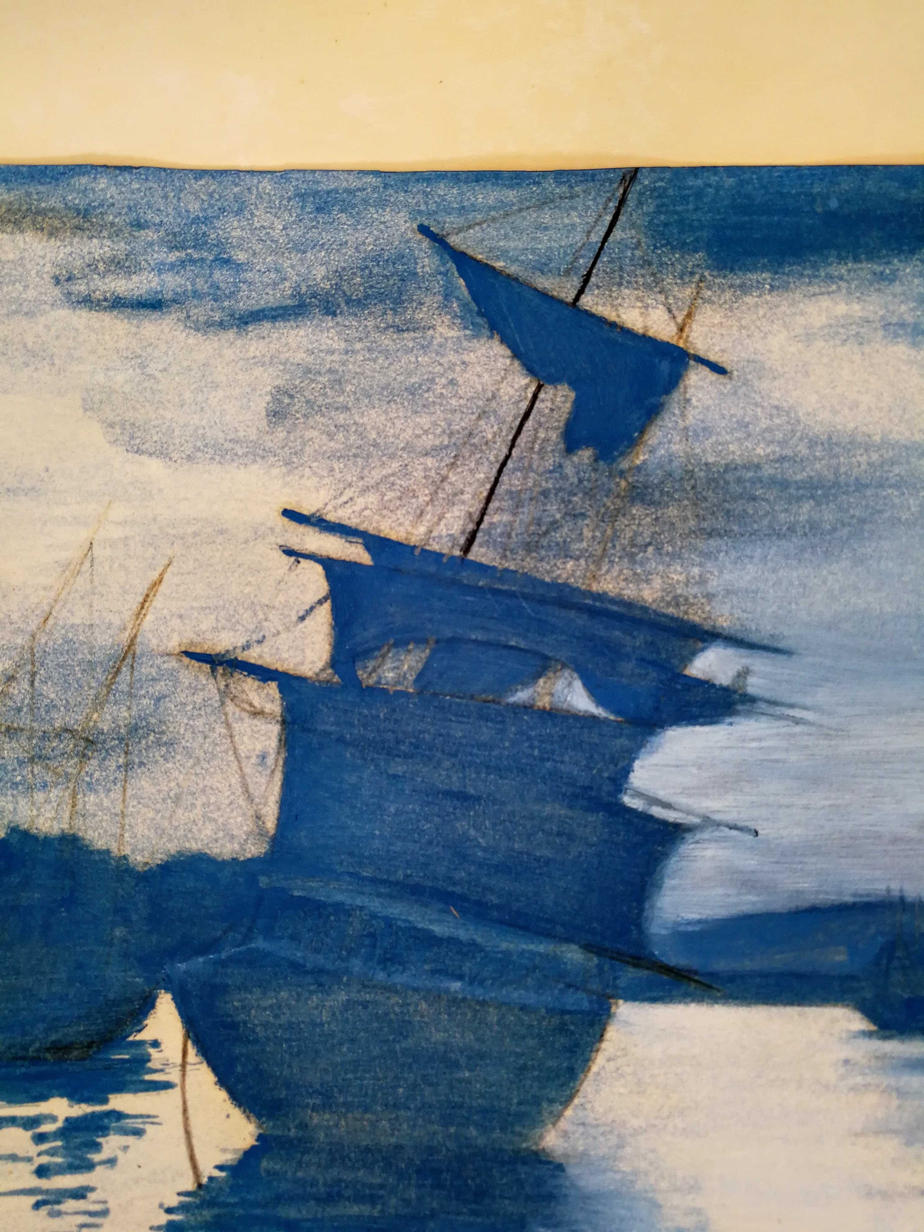 2 Aguarelas com Barcos de Constança Bracourt, Conjunto 10€